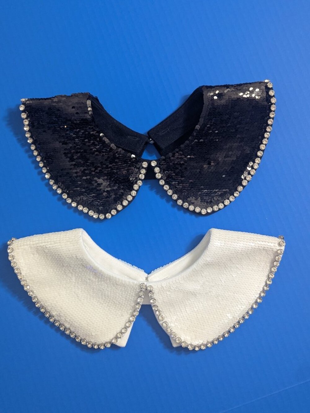 Sequin Rhinestone Embellished Collar - Set of 2